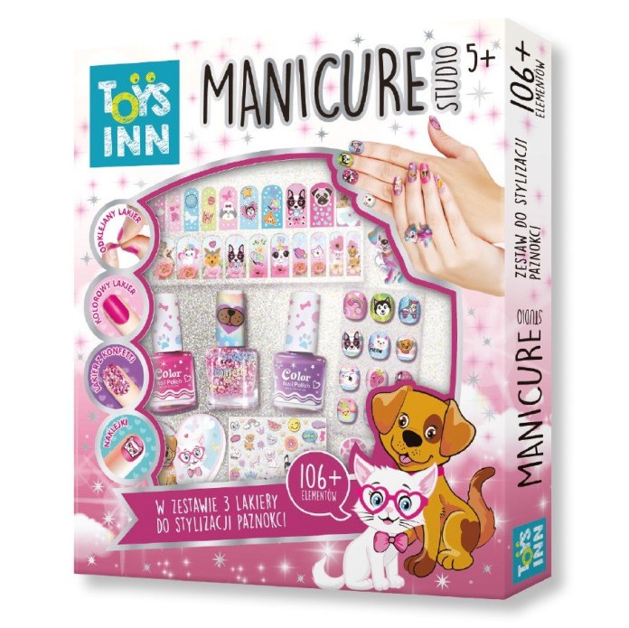 Zestaw kreatywny do zdobienia paznokci dla dziewczynek